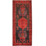 Kurdish Persian Rug 10'0" x 4'3" - Semi Antique Medallion Red, Blue Hand Knotted | front view | SKU 111077