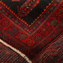 Kurdish Persian Rug 10x4 ft - Semi Antique Medallion (Toranj), Geometric Madder Red, Dark Red, Navy Blue Hand Knotted | corner detail | SKU 111077