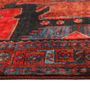Kurdish Persian Rug 10'0" x 4'3" - Semi Antique Medallion Red, Blue Hand Knotted | side view | SKU 111077