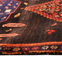 Bijar Persian Rug 8'4" x 4'3" - Semi Antique Medallion Crimson, Navy Blue Hand Knotted | side view | SKU 111078