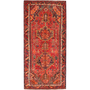 Bijar Persian Rug 8'9" x 3'11" - Semi Antique Medallion Crimson, Navy Blue Hand Knotted | front view | SKU 111079