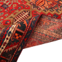 Bijar Persian Rug 8x3 ft - Semi Antique Medallion Crimson, Navy Blue Hand Knotted | detail view | SKU 111079