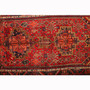 Bijar Persian Rug 8x3 ft - Semi Antique Medallion Toranj, Geometric Madder Red, Crimson, Dark Red Hand Knotted | pile detail | SKU 111079