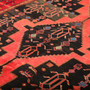 Bijar Persian Rug 12'8" x 5'1" - Semi Antique Medallion Crimson, Navy Blue Hand Knotted | back view | SKU 111080