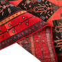 Bijar Persian Rug 12'8" x 5'1" - Semi Antique Medallion Crimson, Navy Blue Hand Knotted | detail view | SKU 111080