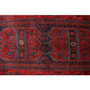 Bijar Persian Rug 11'0" x 4'6" - Semi Antique Medallion Crimson, Navy Blue Hand Knotted | pile detail | SKU 111081