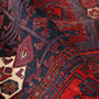 Bijar Persian Rug 11'0" x 4'6" - Semi Antique Medallion Crimson, Navy Blue Hand Knotted | texture detail | SKU 111081