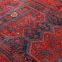 Bijar Persian Rug 11'0" x 4'6" - Semi Antique Medallion Crimson, Navy Blue Hand Knotted | back view | SKU 111081