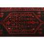 Bijar Persian Rug 13'7" x 4'11" - Semi Antique Medallion Crimson, Navy Blue Hand Knotted | pile detail | SKU 111082