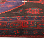 Bijar Persian Rug 13x4 ft - Semi Antique Medallion Crimson, Navy Blue Hand Knotted | side view | SKU 111082