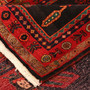 Bijar Persian Rug 11x5 ft - Semi Antique Medallion Crimson, Navy Blue Hand Knotted | corner detail | SKU 111083
