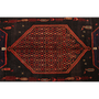 Bijar Persian Rug 11'4" x 5'5" - Semi Antique Medallion Crimson, Navy Blue Hand Knotted | pile detail | SKU 111083
