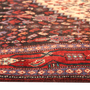 Senneh Persian Rug 9x4 ft - Semi Antique Medallion Crimson, Navy Blue Hand Knotted | side view | SKU 111084