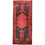 Bijar Persian Rug 10'8" x 4'9" - Semi Antique Medallion Crimson, Navy Blue Hand Knotted | front view | SKU 111085