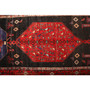 Bijar Persian Rug 11'10" x 4'11" - Semi Antique Medallion Crimson, Navy Blue Hand Knotted | pile detail | SKU 111086
