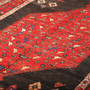 Bijar Persian Rug 11'10" x 4'11" - Semi Antique Medallion Crimson, Navy Blue Hand Knotted | back view | SKU 111086