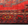 Senneh Persian Rug 8'5" x 3'9" - Semi Antique Medallion Crimson, Navy Blue Hand Knotted | side view | SKU 111087