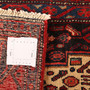Senneh Persian Rug 9'2" x 4'3" - Semi Antique Medallion Crimson, Navy Blue Hand Knotted | corner detail | SKU 111088