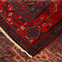 Senneh Persian Rug 9x4 ft - Semi Antique Medallion Crimson, Navy Blue Hand Knotted | back view | SKU 111088