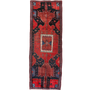 Bijar Persian Rug 10'0" x 3'5" - Semi Antique Medallion Crimson, Navy Blue Hand Knotted | front view | SKU 111089