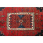 Bijar Persian Rug 10'0" x 3'5" - Semi Antique Medallion Crimson, Navy Blue Hand Knotted | pile detail | SKU 111089