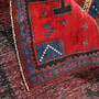 Bijar Persian Rug 10x3 ft - Semi Antique Medallion Geometric Madder Red, Navy Blue, Dark Red Hand Knotted | corner detail | SKU 111089