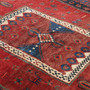 Bijar Persian Rug 10x3 ft - Semi Antique Medallion Geometric Madder Red, Navy Blue, Dark Red Hand Knotted | back view | SKU 111089