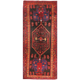 Bijar Persian Rug 12'8" x 4'12" - Semi Antique Medallion Crimson, Navy Blue Hand Knotted | front view | SKU 111090