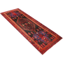 Bijar Persian Rug 12'8" x 4'12" - Semi Antique Medallion Crimson, Navy Blue Hand Knotted | texture detail | SKU 111090