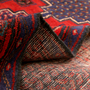 Senneh Persian Rug 9'12" x 5'1" - Semi Antique Medallion Crimson, Navy Blue Hand Knotted | texture detail | SKU 111091