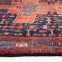 Senneh Persian Rug 10x4 ft - Semi Antique Medallion Crimson, Navy Blue Hand Knotted | side view | SKU 111092