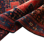 Senneh Persian Rug 10'10" x 4'5" - Semi Antique Medallion Crimson, Navy Blue Hand Knotted | detail view | SKU 111092