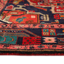 Songhor Persian Rug 9'10" x 5'1" - Semi Antique Geometric Red, Blue Hand Knotted | side view | SKU 111094