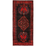 Bijar Persian Rug 10x4 ft - Semi Antique Medallion Crimson, Navy Blue Hand Knotted | front view | SKU 111096