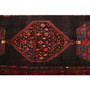 Bijar Persian Rug 10'2" x 4'3" - Semi Antique Medallion Crimson, Navy Blue Hand Knotted | pile detail | SKU 111096