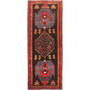 Bijar Persian Rug 13'3" x 4'10" - Semi Antique Medallion Crimson, Navy Blue Hand Knotted | front view | SKU 111097