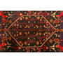 Bijar Persian Rug 13'3" x 4'10" - Semi Antique Medallion Crimson, Navy Blue Hand Knotted | pile detail | SKU 111097