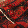 Bijar Persian Rug 13'3" x 4'10" - Semi Antique Medallion Crimson, Navy Blue Hand Knotted | corner detail | SKU 111097