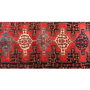 Zanjan Persian Rug 7x4 ft - Semi Antique Medallion Navy Blue, Crimson Hand Knotted | pile detail | SKU 111098