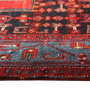 Zanjan Persian Rug 7'7" x 4'10" - Semi Antique Medallion Navy Blue, Crimson Hand Knotted | side view | SKU 111098