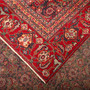Tabriz Persian Rug 12'3" x 8'10" - Semi Antique Medallion Red, Cream Hand Knotted | corner detail | SKU 111101