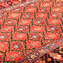 Hamadan Persian Rug 14'4" x 3'6" - Semi Antique Afshan Red, Blue Hand Knotted | back view | SKU 111102