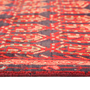 Hamadan Persian Rug 10x3 ft - Semi Antique Afshan Red, Blue Hand Knotted | side view | SKU 111103