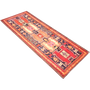 Ardabil Persian Rug 10x4 ft - Semi Antique Geometric, Tribal and Nomadic Madder Red, Navy Blue, Cream Hand Knotted | texture detail | SKU 111105