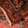 Lilihan Persian Rug 13'5" x 9'5" - Semi Antique Geometric Red, Navy Blue Hand Knotted | corner detail | SKU 111106