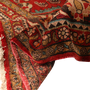 Lilihan Persian Rug 13x9 ft - Semi Antique Medallion (Toranj), Shah Abbasi Red, Cream, Beige Hand Knotted | detail view | SKU 111106