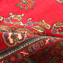 Tabriz Persian Rug 9'10" x 6'5" - Semi Antique Medallion Red, Cream Hand Knotted | detail view | SKU 111107
