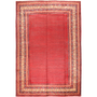 Arak Persian Rug 11x7 ft - Semi Antique Medallion Crimson, Red Hand Knotted | front view | SKU 111108