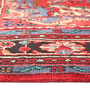 Hamadan Persian Rug 9x7 ft - Semi Antique Medallion (Toranj), Herati (Mahi) Madder Red, Navy Blue, Cream Hand Knotted | side view | SKU 111109