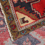 Golpayegan Persian Rug 11x3 ft - Semi Antique Medallion Red, Blue Hand Knotted | corner detail | SKU 111113